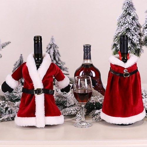 

conjunto de vino tinto de navidad vestido de navidad falda de vino botella de vino decoración creativa para la fiesta de navidad