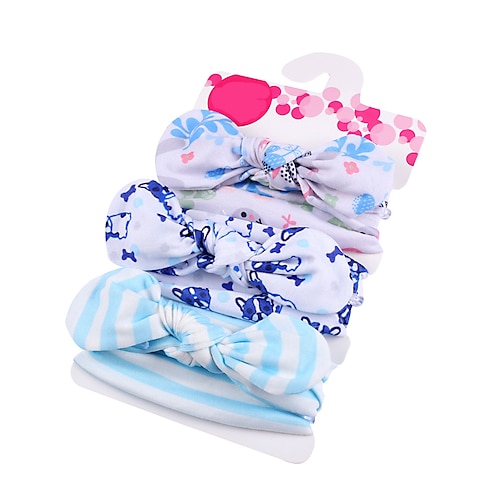 

Kids Girls' Basic Casual / Daily Cartoon / Floral / Polka Dot Cotton Hair Accessories Blue / Silver / Pearl Pink One-Size
