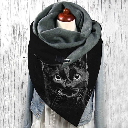 

Women's Scarves Gift Daily Holiday Animal Cotton Polyester Casual Vintage Retro Warm Casual / Daily 1 PC