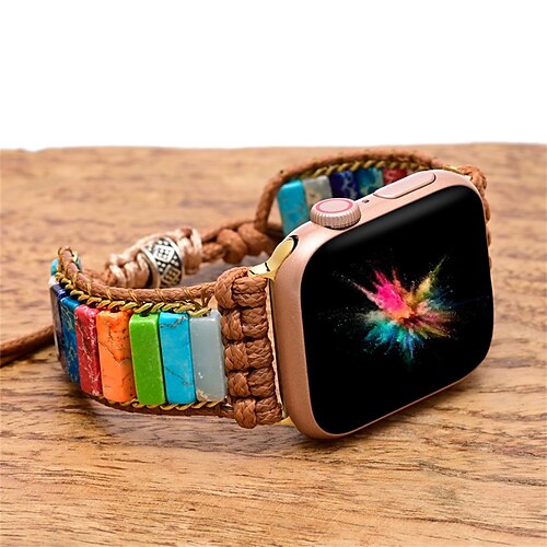 

1PC Smart Watch Band Compatible with Apple iWatch Apple Watch Ultra 49mm Series 8/7/6/5/4/3/2/1 / SE Handmade Braided Rope for iWatch Smartwatch Strap Wristband Fabric Handmade Multilayer Adjustable