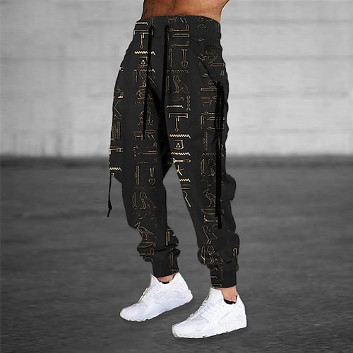 

Men's Sweatpants Joggers Trousers Drawstring Elastic Waist 3D Print Graphic Prints Comfort Breathable Sports Outdoor Casual Daily Cotton Blend Terry Streetwear Stylish Green Black Micro-elastic