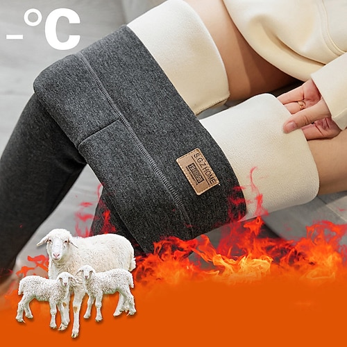 

Women's Fleece Pants Leggings Fleece lined Light Grey Dark Grey Black High Waist Fashion Casual Daily High Elasticity Full Length Thermal Warm Plain L XL XXL / Skinny
