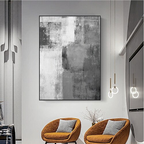 

Handmade Hand Painted Oil Painting Wall Art Modern Abstract Gray Oil Painting Decoration Home Decoration Decor Canvas Painting for Living Room