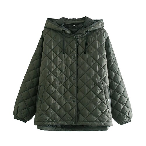 

Women's Winter Jacket Winter Coat Parka Warm Breathable Outdoor Daily Wear Vacation Going out Pocket Single Breasted Hoodie Casual Lady Comfortable Solid Color Regular Fit Outerwear Long Sleeve