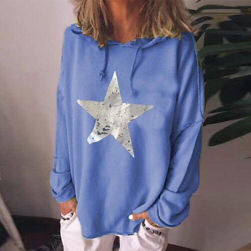 

Women's Hoodie Sweatshirt Pullover Basic Blue khaki Red Graphic Street Hoodie Long Sleeve S M L XL 2XL