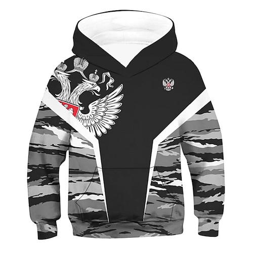 

Kids Boys Hoodie Pullover Graphic Long Sleeve Pocket Children Top Outdoor Hoodie Active Sports Gray Winter 7-13 Years / Fall / Spring