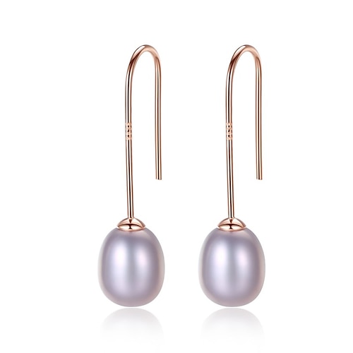 

Women's Purple Pink White Freshwater Pearl Drop Earrings Fine Jewelry Classic Precious Stylish Simple S925 Sterling Silver Earrings Jewelry Purple / Rosy Pink / White For Wedding Party 1 Pair