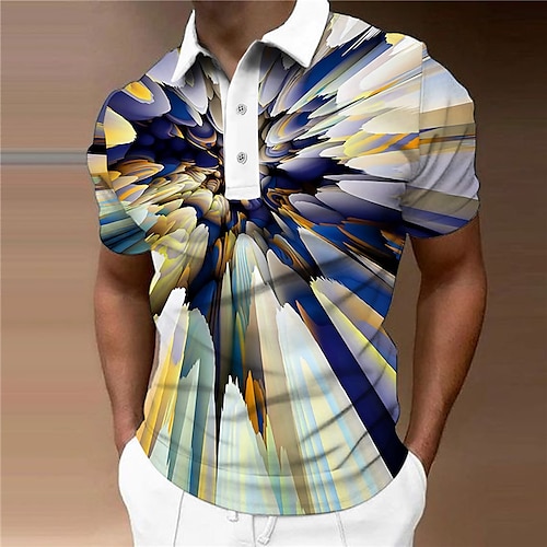 

Per uomo POLO Camicia da golf Golf 3D Print Astratto Collo ripiegabile Arcobaleno Stampa 3D Esterno Strada Maniche corte Bottone giù Stampa Abbigliamento Di tendenza Originale Informale Traspirante