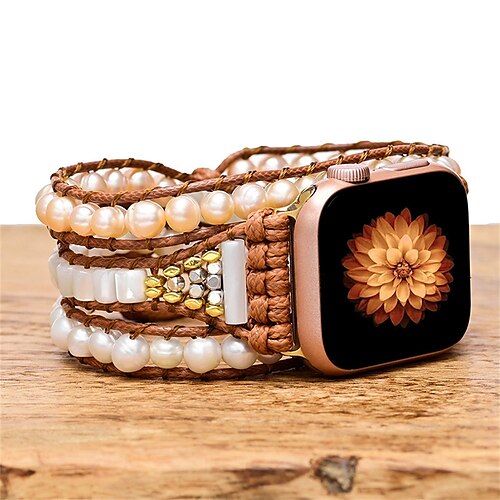 

1PC Smart Watch Band Compatible with Apple iWatch Apple Watch Ultra 49mm Series 8/7/6/5/4/3/2/1 / SE Handmade Braided Rope for iWatch Smartwatch Strap Wristband Fabric Handmade Multilayer Adjustable