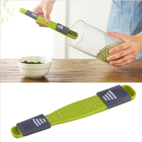 

Measuring Tools Eight-Speed Scale Adjustable Multi-functional Kitchen Measuring Spoon,Kitchen Tools Accessories,Green Spoons