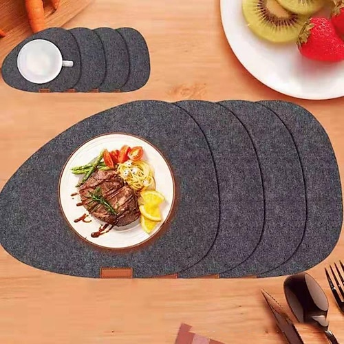 

Felt Placemats Set, Placemat with Coasters Tableware and Holders Heat Stain Scratch Resistant Non-Slip Waterproof Oil-Proof Washable Wipeable Outdoor Indoor for Dining Patio Table Kitchen Decor