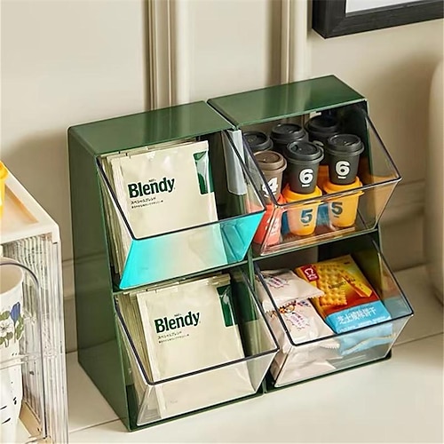 

Desktop staubdichte Kapsel Milchtee Instant Tasche Organizer Rack mehrschichtige Büro Teestube Kaffee Teebeutel Aufbewahrungsbox