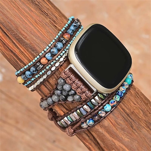 

1PC Smart Watch Band Compatible with Fitbit Versa 3 / Sense Versa 2 / Versa / Versa Lite Fabric Smartwatch Strap Handmade Adjustable Breathable Handmade Braided Rope Replacement Wristband