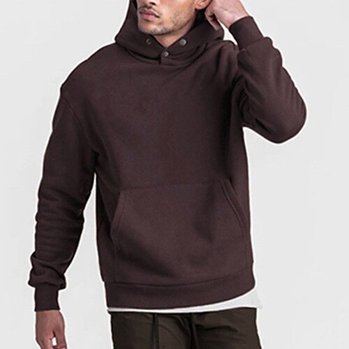 

Men's Hoodie Front Pocket Hoodie Solid Color Sport Athleisure Top Long Sleeve Breathable Moisture Wicking Soft Casual Casual Athleisure / Winter