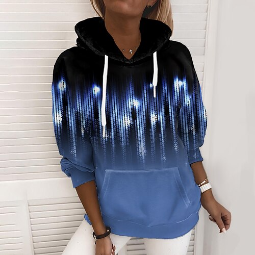 

Women's Hoodie Sweatshirt Pullover Streetwear Front Pocket Green Blue Purple Graphic Christmas Hoodie Long Sleeve S M L XL 2XL 3XL