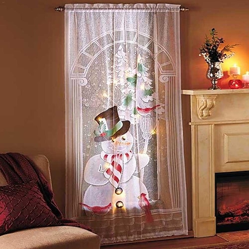 

Christmas Snowman Christmas Curtains Christmas Door Curtains Vertical Blackout Curtains Living Room Bedroom Party Curtains