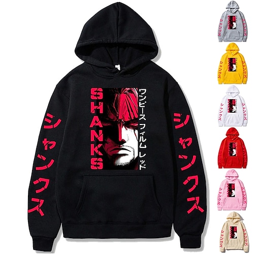 

One Piece Película: Rojo Shanks Sudadera Dibujos Manga Anime Bolsillo delantero Gráfico Sudadera Para Hombre Mujer Unisexo Adulto Estampado en caliente 100% Poliéster