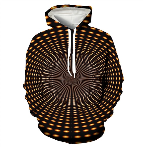 

Men's Pullover Hoodie Sweatshirt Brown Hooded Optical Illusion Graphic Prints Print Daily Sports 3D Print Basic Streetwear Designer Spring & Fall Clothing Apparel Hoodies Sweatshirts Long Sleeve