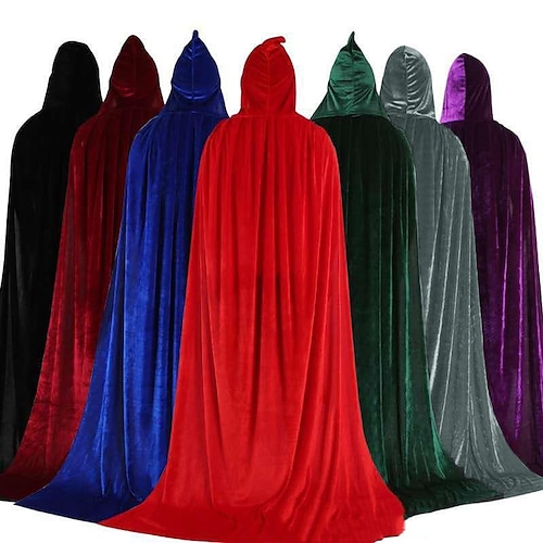 

Halloween Cloak black red cloak witch wizard children adult gold velvet cloak