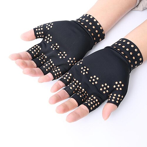 

Copper Arthritis Compression Gloves Women Men Relieve Hand Pain Swelling and Carpal Tunnel Fingerless for Typing Support for Joints for Cycling Driving Running Hiking