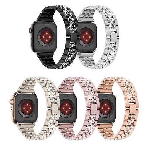 

1PC Smart Watch Band Compatible with Apple iWatch Apple Watch Ultra 49mm Series 8/7/6/5/4/3/2/1 / SE Jewelry Bracelet for iWatch Smartwatch Strap Wristband Alloy Adjustable Breathable Quick Release