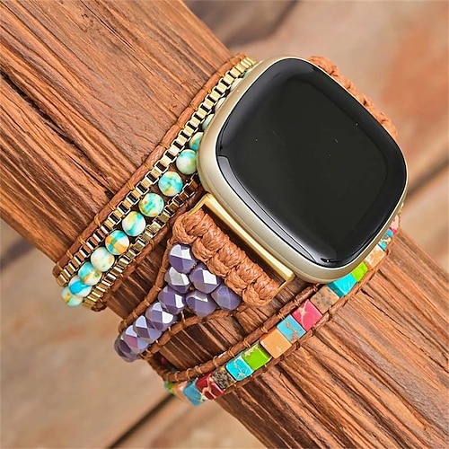 

1PC Smart Watch Band Compatible with Fitbit Versa 3 / Sense Versa 2 / Versa / Versa Lite Fabric Smartwatch Strap Handmade Adjustable Breathable Handmade Braided Rope Replacement Wristband