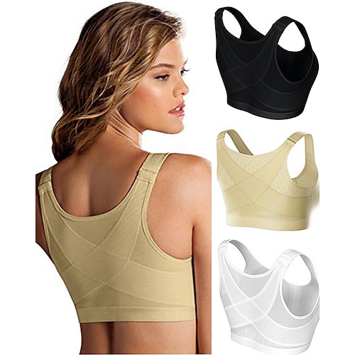 

Women's High Impact Sports Bra Summer Zipper Patchwork Solid Color White Black Nylon Yoga Fitness Gym Workout Bra Top Sport Activewear Breathable Quick Dry Comfortable Stretchy Slim / Mesh