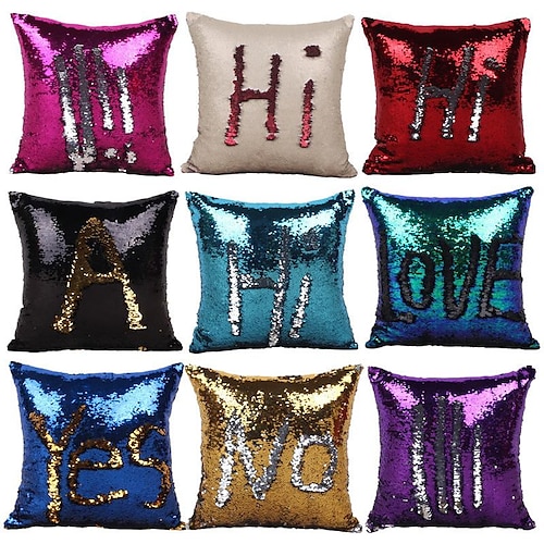 

Sequin Pillow Covers Shiny Luxury Decorative Throw Cushion Cases Hidden Zipper Design for Sofa Bed Living Room Party Home Decoration
