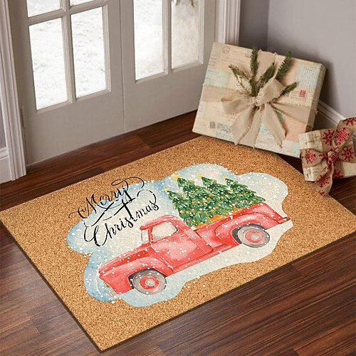

Christmas Round Non-Slip Floor Mat Rug Carpet Home Bedroom Living Room Coffee Table Mat Sofa Mats
