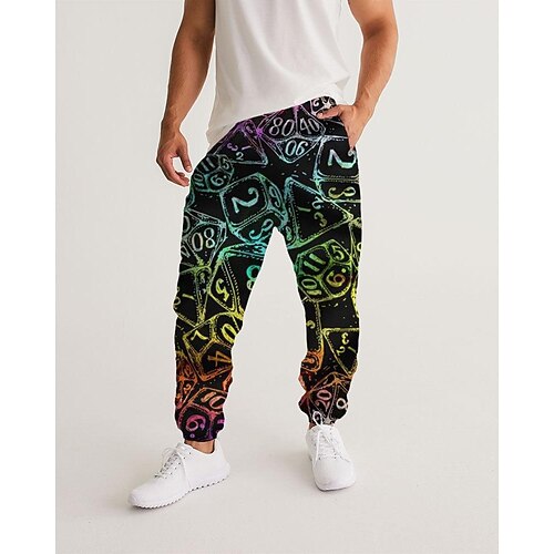 

Men's Sweatpants Joggers Trousers Drawstring Elastic Waist 3D Print Graphic Prints Comfort Breathable Sports Outdoor Casual Daily Streetwear Stylish Purple Rainbow Micro-elastic / Designer