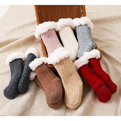 

Fleece Socks Push for Women Men, Warm Soft Fluffy Socks Thick Cozy Sock Winter Christmas Socks for Women 6 or 5 Pairs