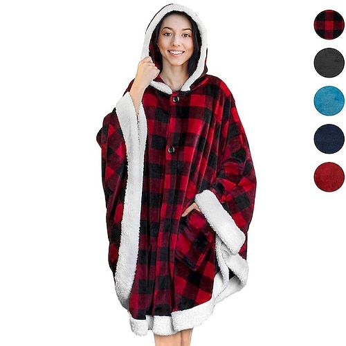 

Ovesized Wearable Blanket Hoodie, Sherpa Fleece Blanket for Women Men Flannel Sherpa Soft Warm Cozy Blanket Jacket Sweater Gift for Adult Teens One Size