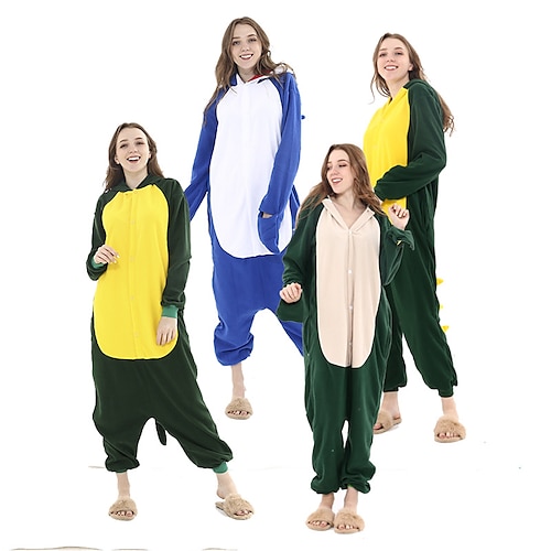 

Adults' Kigurumi Pajamas Nightwear Shark Snorlax Animal Onesie Pajamas Flannel Cosplay For Men and Women Christmas Animal Sleepwear Cartoon Festival / Holiday Costumes