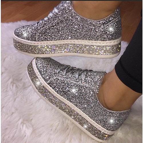 Women's Trainers Athletic Shoes Sneakers Sequins Plus Size Bling
