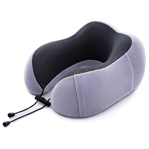 

Neck Pillow for Traveling Cotton Travel Neck Pillow for Airplane 100% Pure Memory Foam Travel Pillow for Flight Headrest Sleep, with Storage Bag, Support for Car, Home, Office, and Gaming