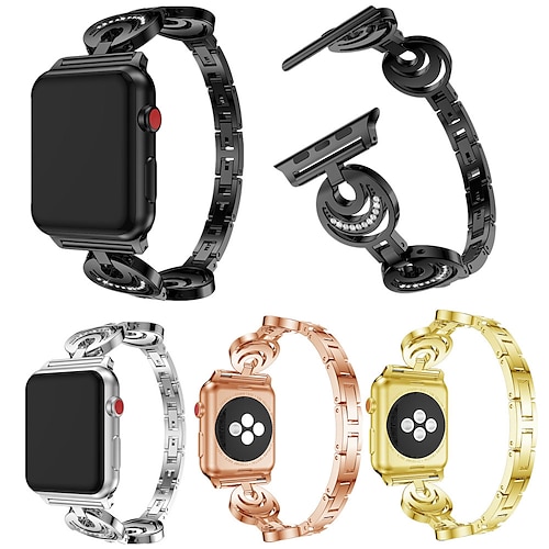 

1PC Smart Watch Band Compatible with Apple iWatch Apple Watch Ultra 49mm Series 8/7/6/5/4/3/2/1 / SE Metal Band for iWatch Smartwatch Strap Wristband Alloy Adjustable Breathable Quick Release