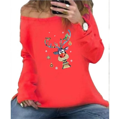 

Reindeer Masquerade Ugly Christmas Sweater / Sweatshirt Women's Christmas Christmas Carnival Masquerade Adults Party Christmas Polyester Top