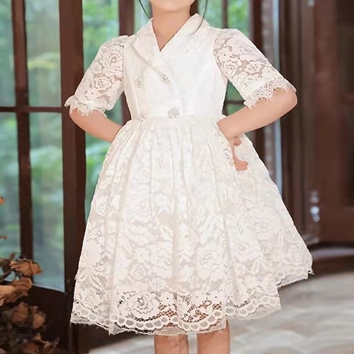 

Toddler Girls' Dress Floral Party Dress Dress Formal Ruched Long Sleeve Fashion Dress 3-7 Years Winter Pink White / Cute / Fall