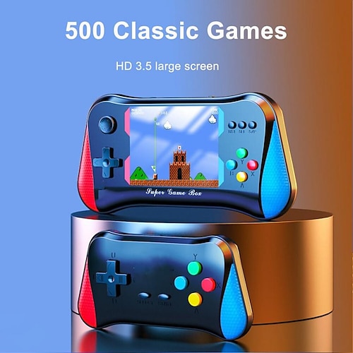 

X7M Handheld Game Console, Retro Super Mini Game Player 500 Classical FC Games 3.5-Inch Color Screen Support for Connecting TV & Two Players 1200mAh Rechargeable Battery Present for Kids and Adult