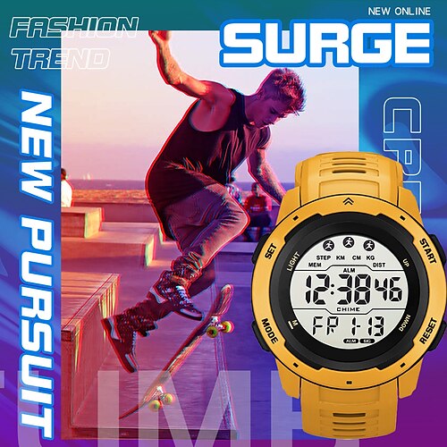 

SYNOKE Men Digital Watch Outdoor Sports Watches Big Dial Round Timing Function Alarm Clock LED Waterproof 50M Digital Watch Military Watches
