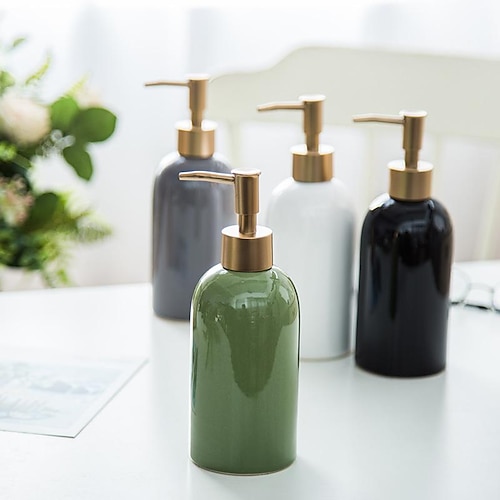 

Ceramic Soap Dispenser 420ml Hand Sanitizer Bottle Press Bottle Dispenser Shampoo Body Wash Bathroom