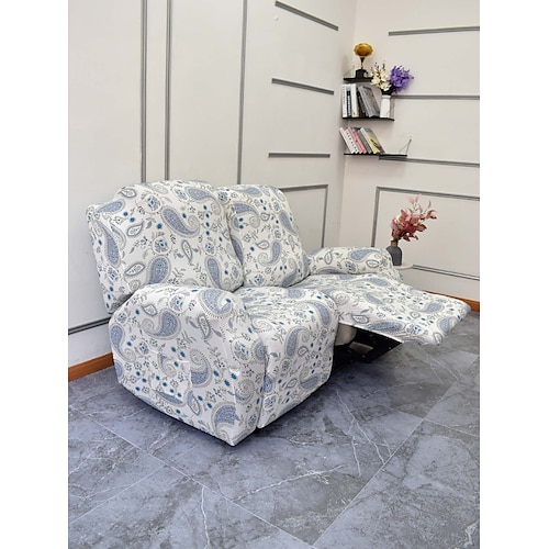 

Stretch Loveseat Recliner Slipcover Floral Printed Recliner Sofa Cover with Side Pocket Fitted Recliner Cover Couch Furniture Protector with Elastic Bottom