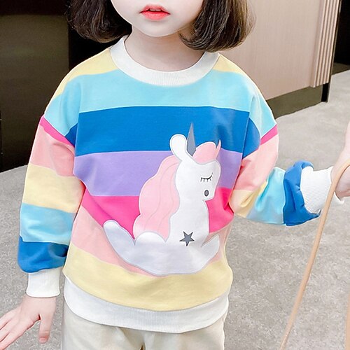 

Toddler Girls' Sweatshirt Cartoon School Long Sleeve Active 3-7 Years Winter Pink / Fall