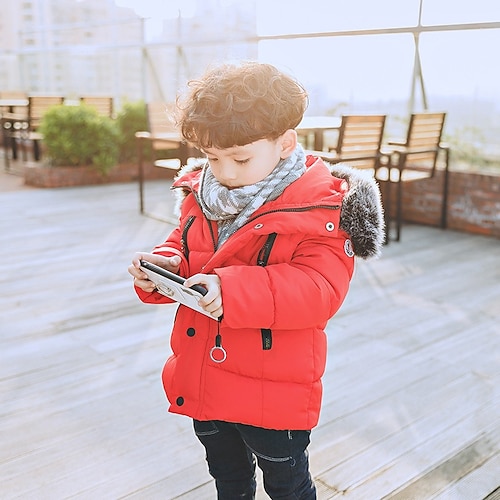 

Toddler Boys Coat Outerwear Solid Color Long Sleeve Coat Casual Adorable Daily Black Winter Fall 3-7 Years