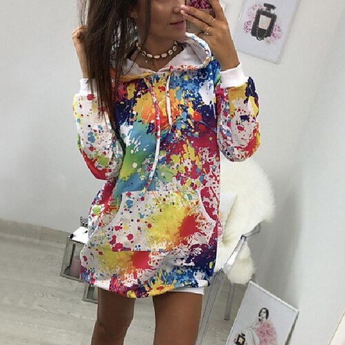 

Women's Hoodie Sweatshirt Pullover Active Front Pocket Green Gray White Graphic Street Hoodie Long Sleeve S M L XL 2XL