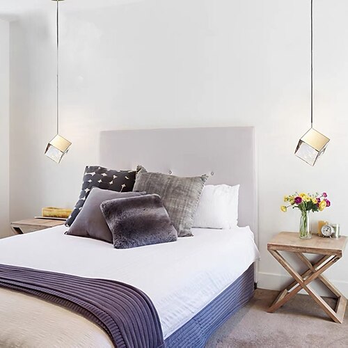 

PYRITE PENDANT LIGHT Sugar Cube Pendant Light 13cm Island Light for Bedroom 110-240V