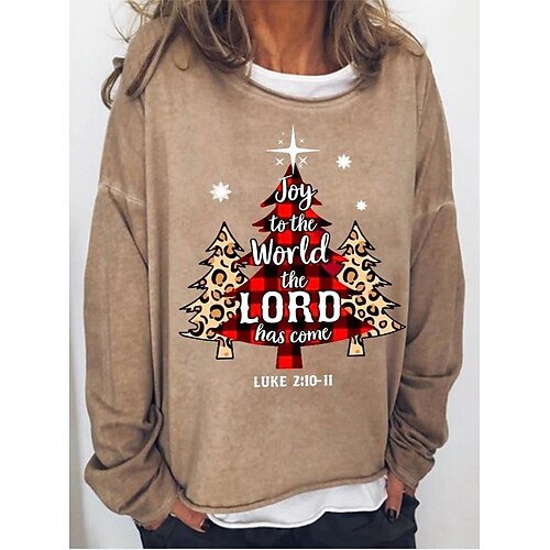 

Women's Sweatshirt Pullover Streetwear Christmas Light Blue claret Olive Green Graphic Christmas Round Neck Long Sleeve S M L XL 2XL 3XL