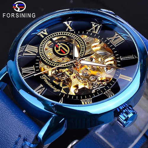 

FORSINING Wrist Watch Mechanical Watch for Men Analog Automatic self-winding Metal Retro Vintage Luxury Hollow Engraving Noctilucent Alloy Leather