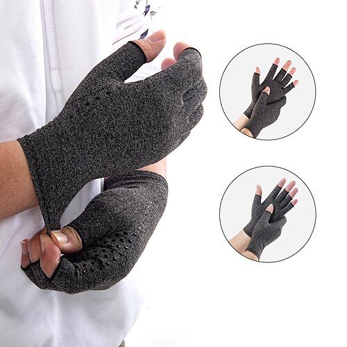 

Copper Arthritis Compression Gloves Women Men Relieve Hand Pain Swelling and Carpal Tunnel Fingerless for Typing Support for Joints