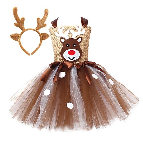 

Christmas Princess Flower Girl Dresses Halter Neck Knee Length Nylon with Bow(s) Paillette Tutu Cute Girls' Party Dress Fit 3-16 Years